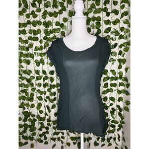 Pilcro and the Letterpress Charcoal Gray Modal Scoop Neck Cap Sleeve Top Large